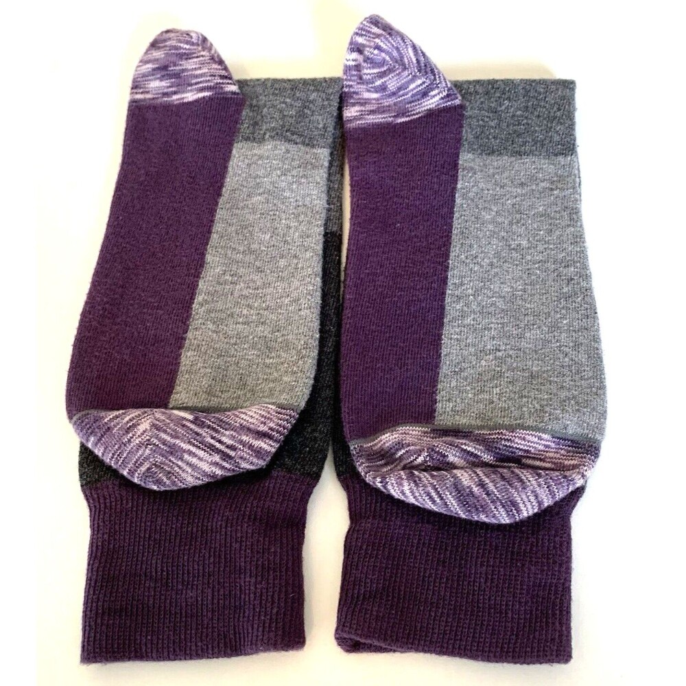 Color Block Crazy Socks Unisex Large Purples Grays BoHo Hippie